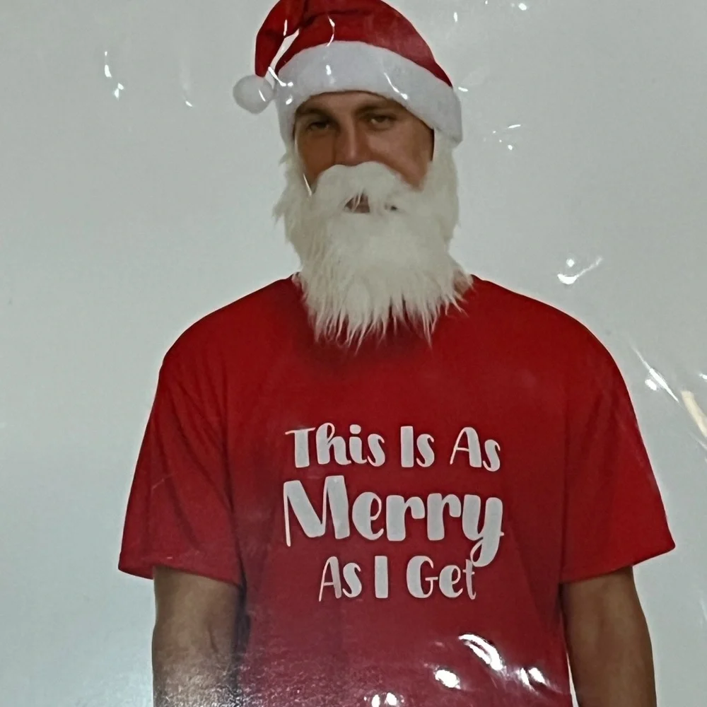Santa T-Shirt with Hat and Beard - Picture 2 of 4